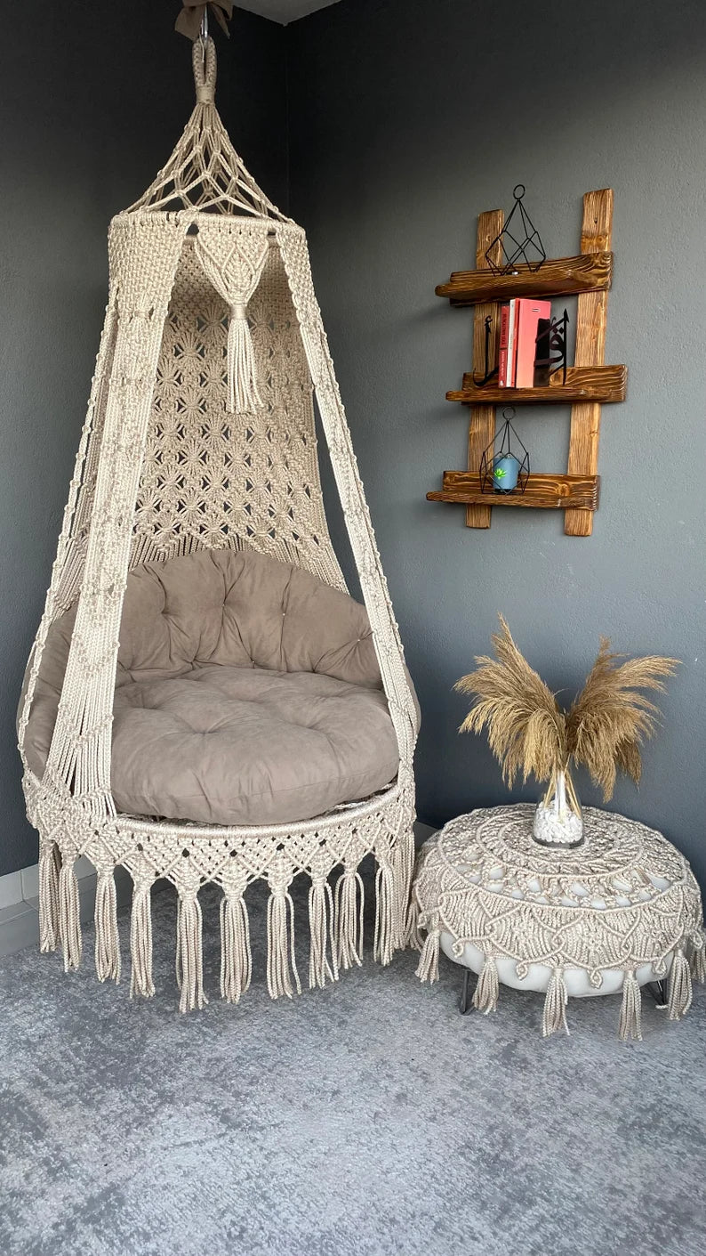 Macrame Chair Swing For Adults 35 inches - Leechoo